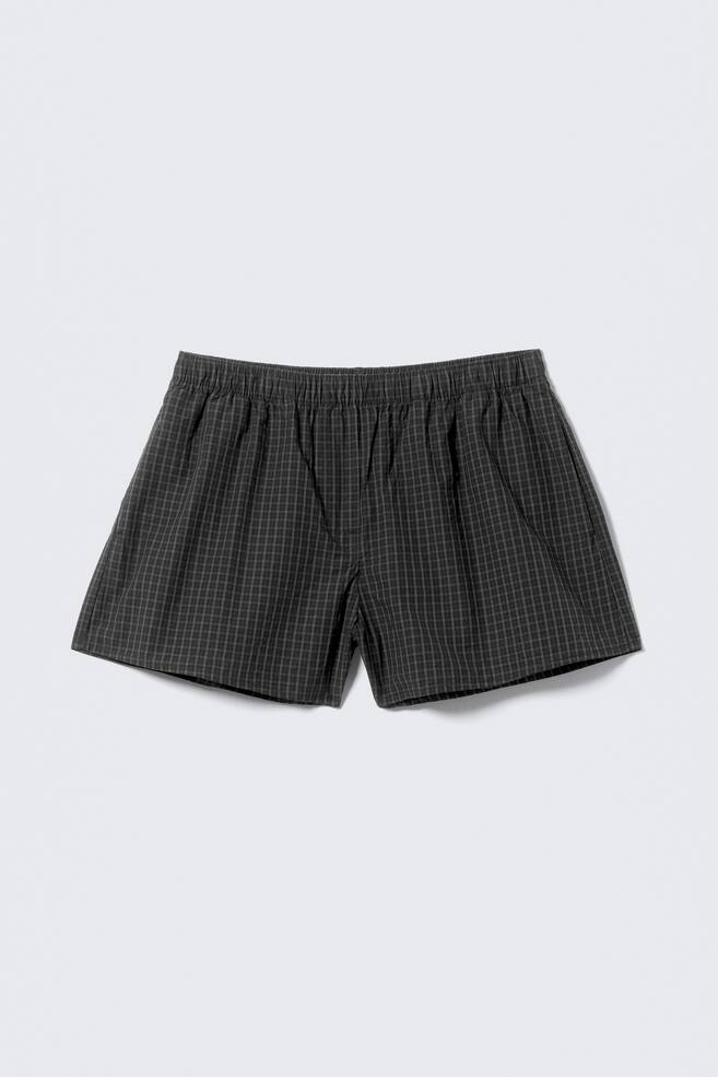 Boxer en coton décontracté - Noir à carreaux - 1