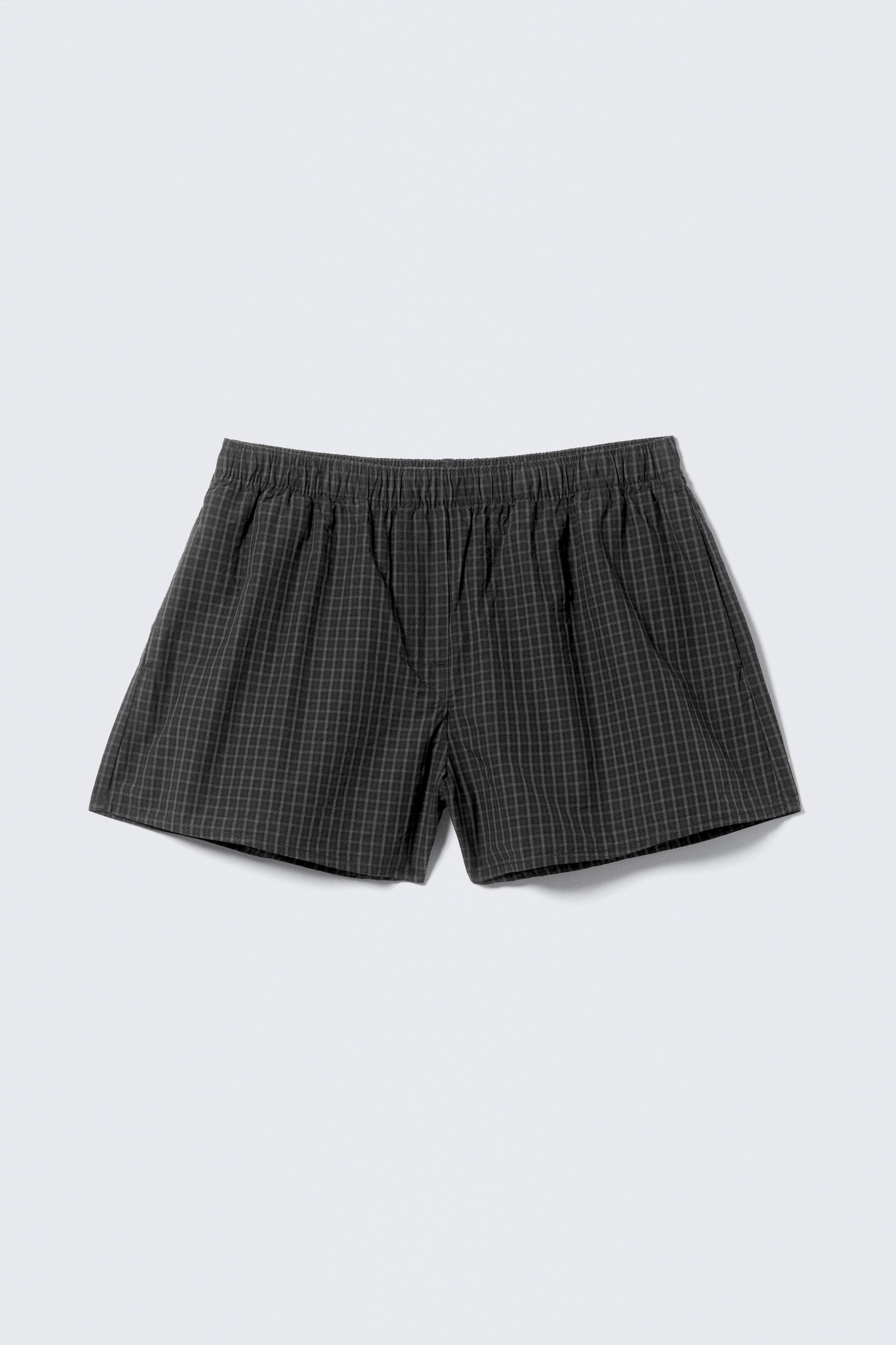 Svartrutig - Avslappnade boxershorts i bomull - 3