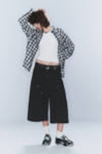 Checked Dark Blue - CM x LB Checked Long-Sleeved Unisex Shirt - 6