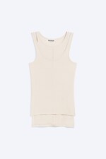 Light Beige - Nauwsluitende dubbellaagse jersey tank - 5