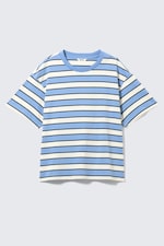 Blauw en wit gestreept - Katoenen boxy T-shirt - 3