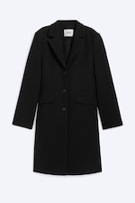 Black - 70s Knee-length wool coat - 4