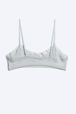 Dusty Light Grey - Scooped Soft Lace Bra - 4