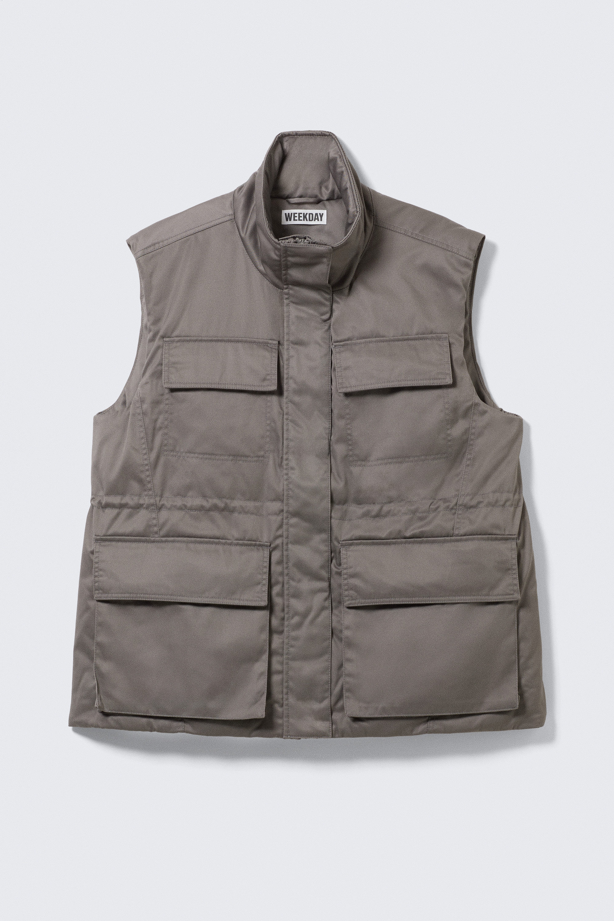 Dark Grey - Oversized Padded Utility Vest - 1