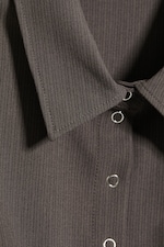 Dark Mole - Slim Fit Short-Sleeved Crepe Shirt - 5