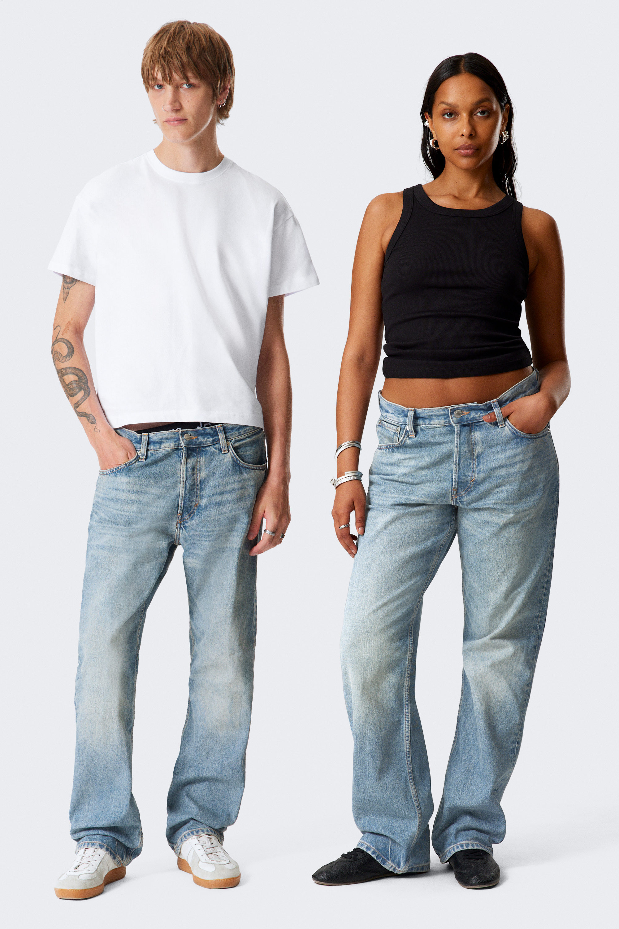 Seventeen Blue - Medium Blue - Orbit Mid Rise Regular Straight Leg Jeans - 1