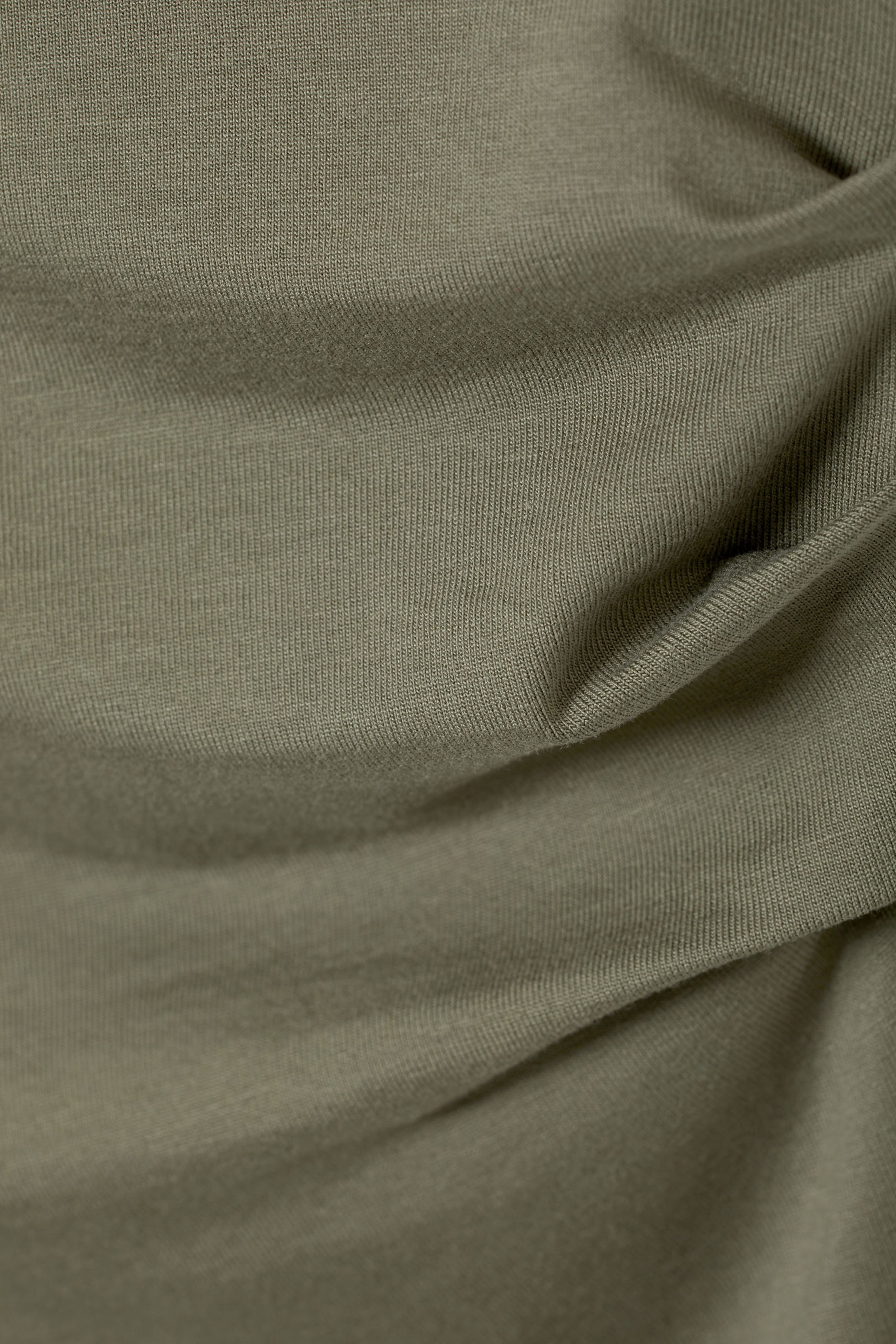 Staubiges Khakigrün - Drapiertes Minikleid - 2
