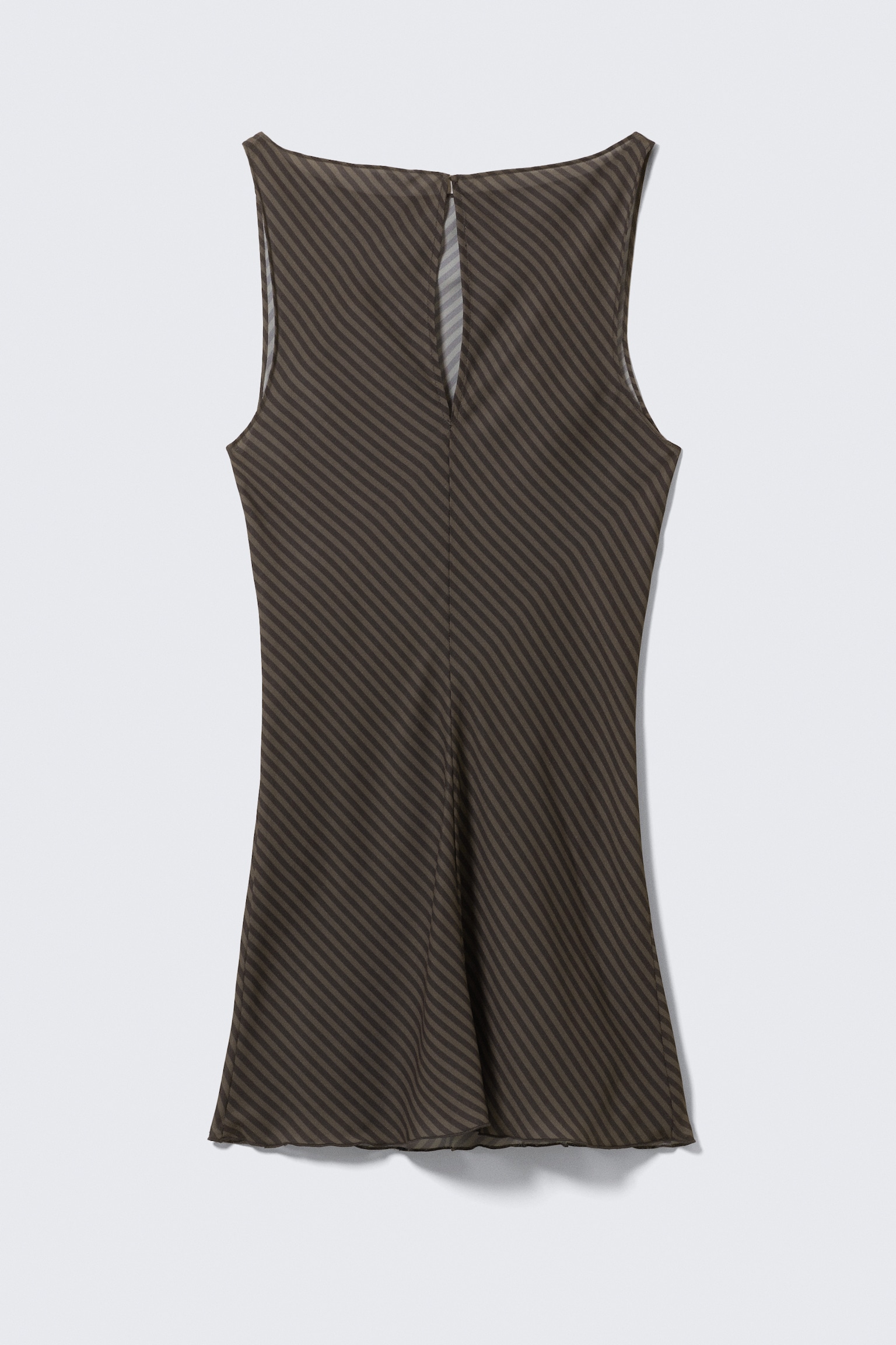 Priehľadné mini šaty bez rukávov s lodičkovým výstrihom - Čierna a tmavá krtčia/Tmavosivá/Dark Blue - 6