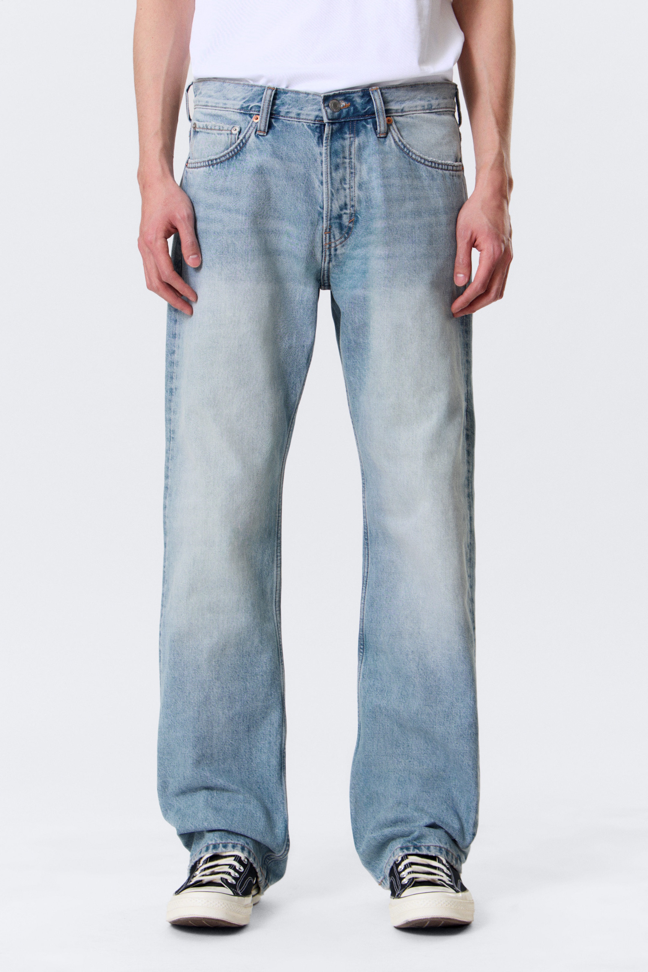 Kimberley Blue - Mittelblau - Meteor Low Rise Relaxed Straight Leg Jeans - 1