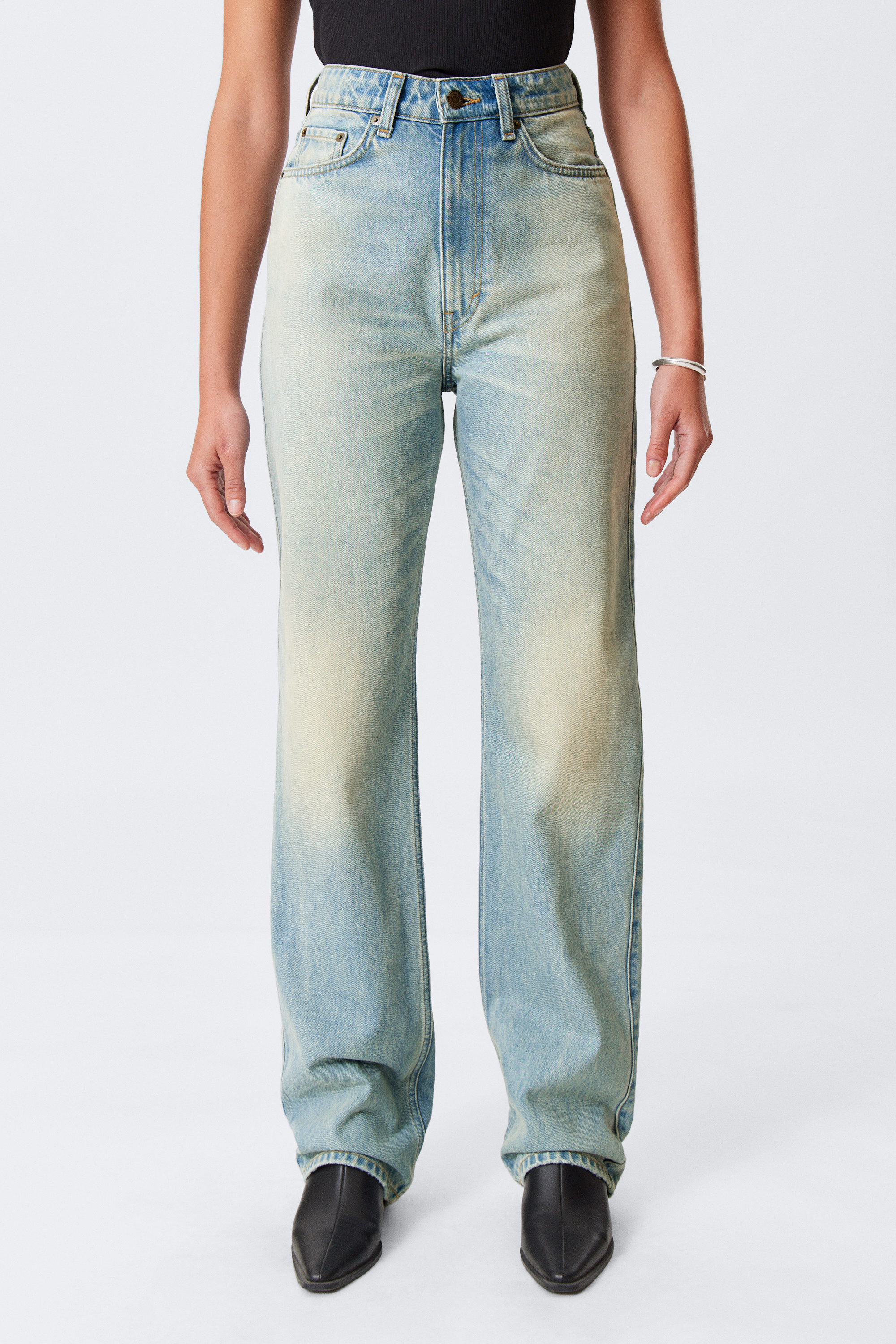 #80AAD8 - Rowe Super High Waisted Regular Straight Leg Jeans - 2