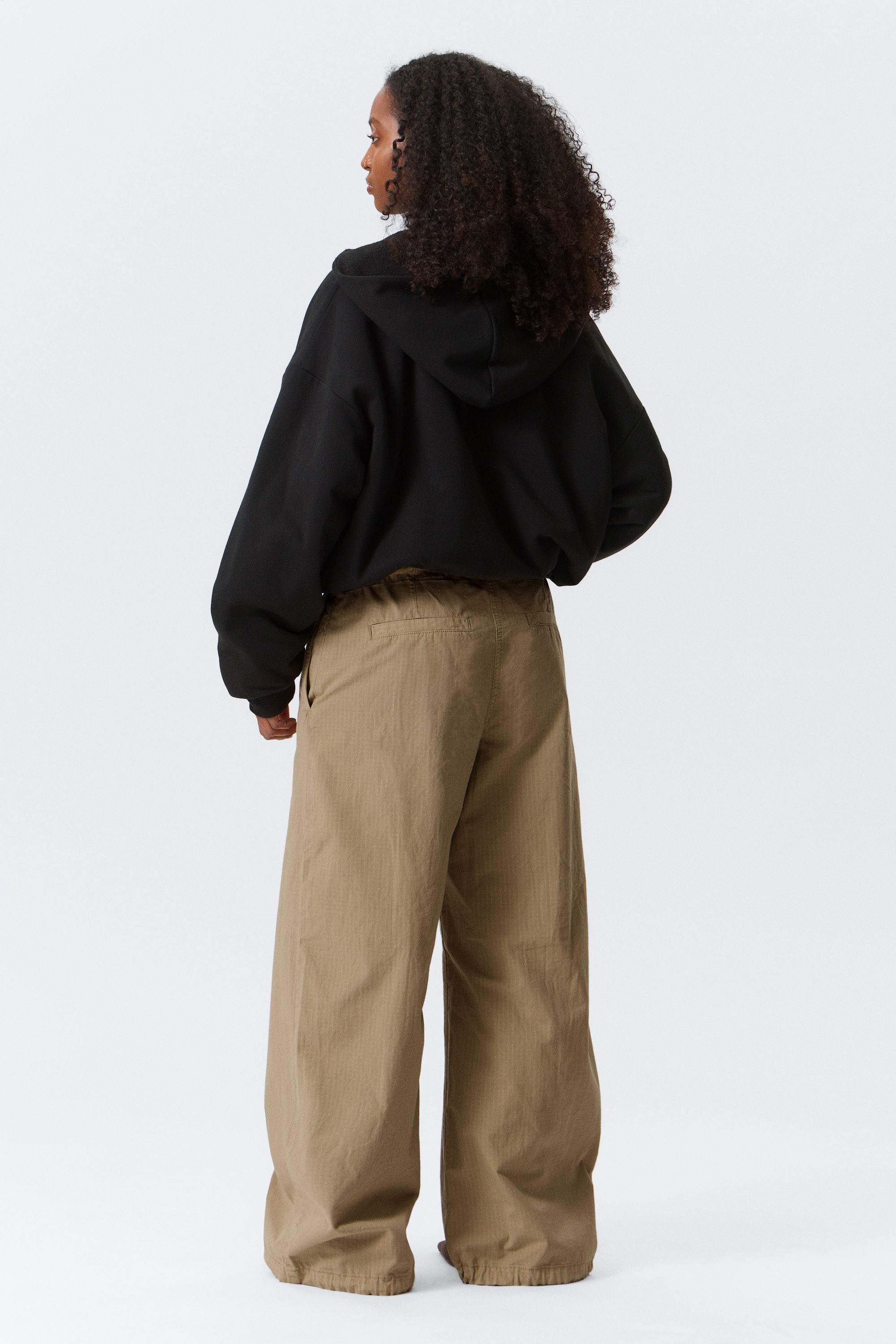 Black - Oversized Fleece Zip Hoodie - 7