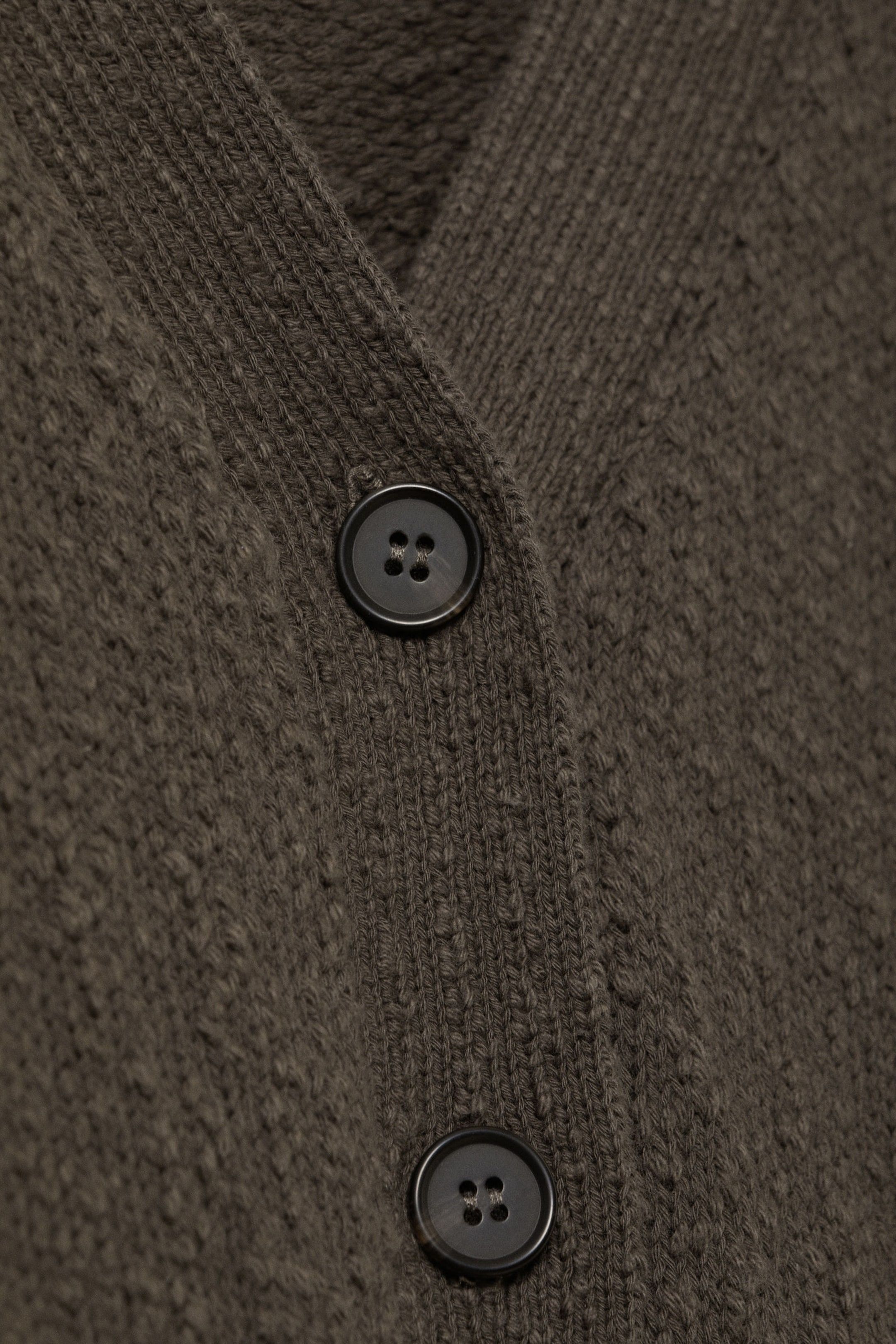 Dunkelgrau - Strickjacke aus Baumwolle - 4