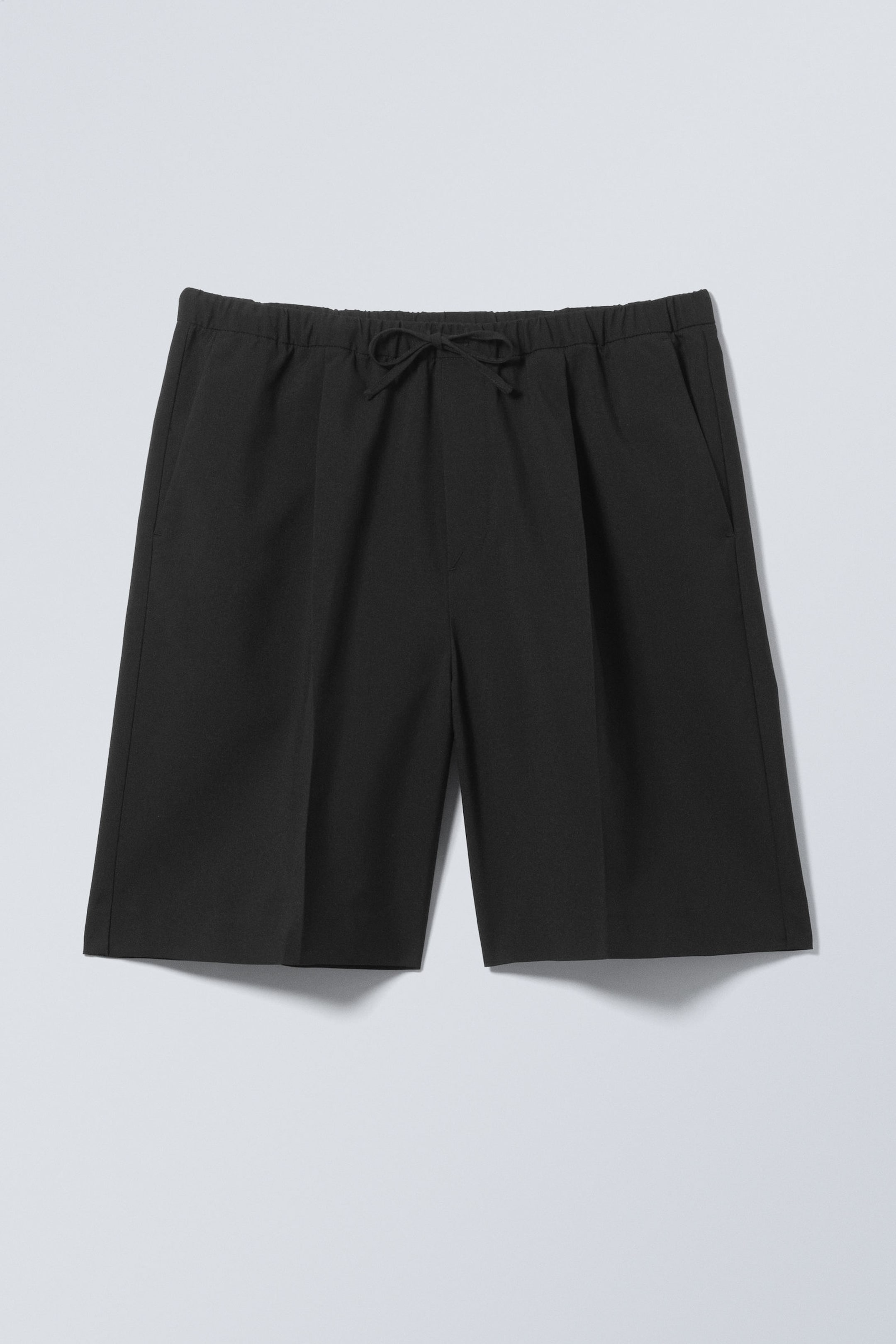 Black - Loose-Fit Twill Drawstring Suiting Shorts - 4