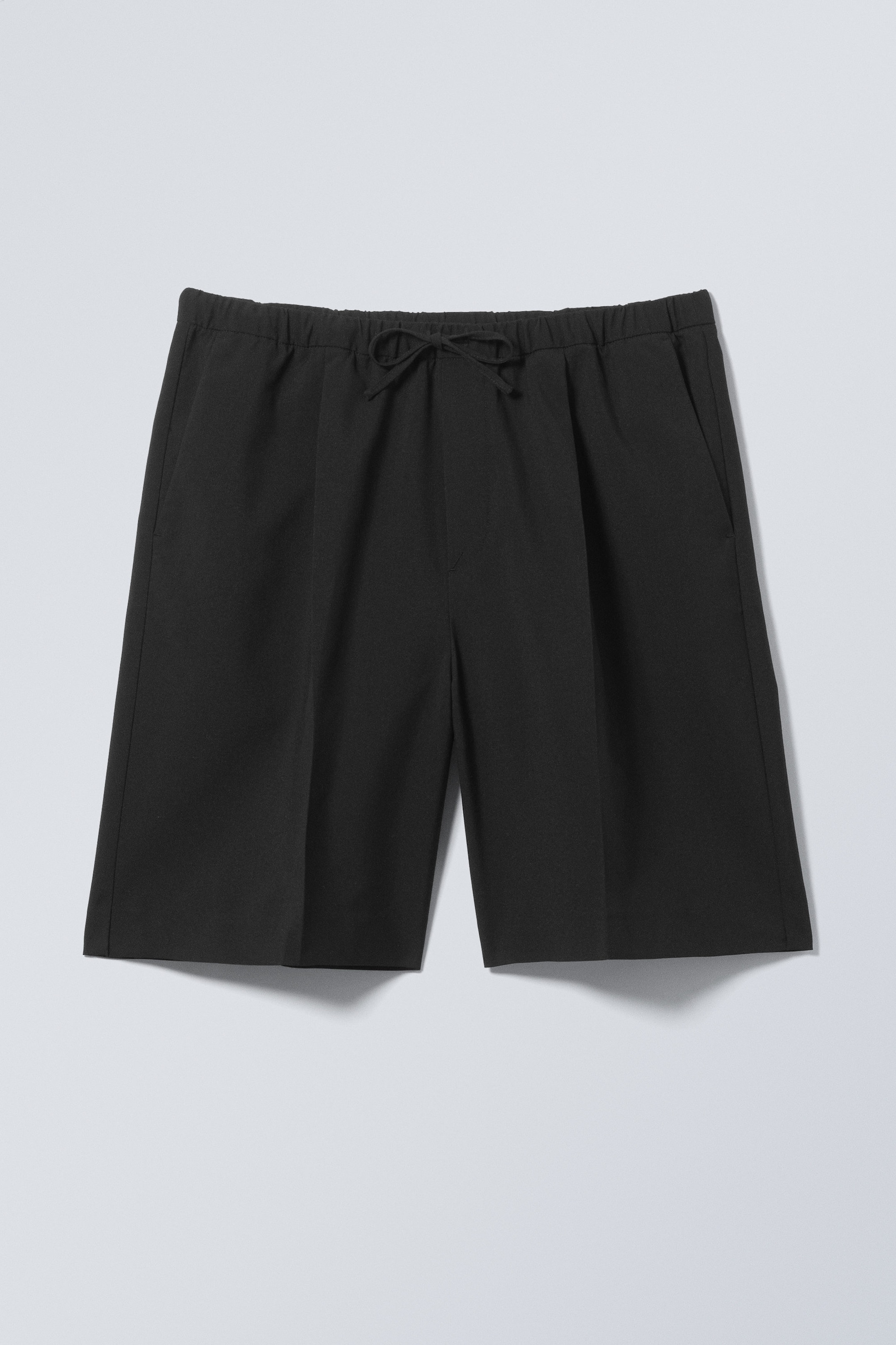 Black - Loose-Fit Twill Drawstring Suiting Shorts - 1