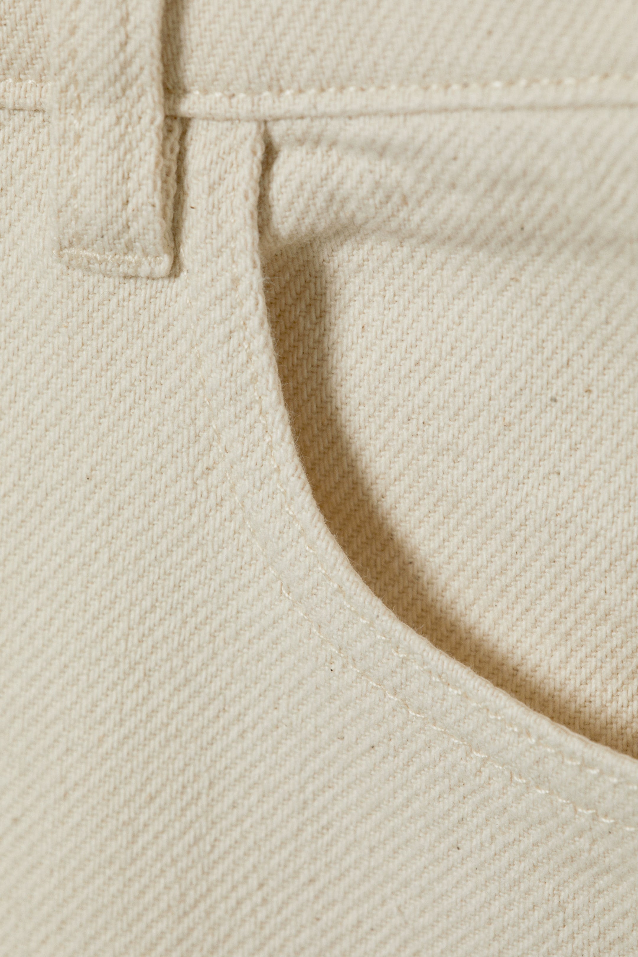 Helles Beige - Baggy-Baumwollhose mit niedrigem Bund - 5