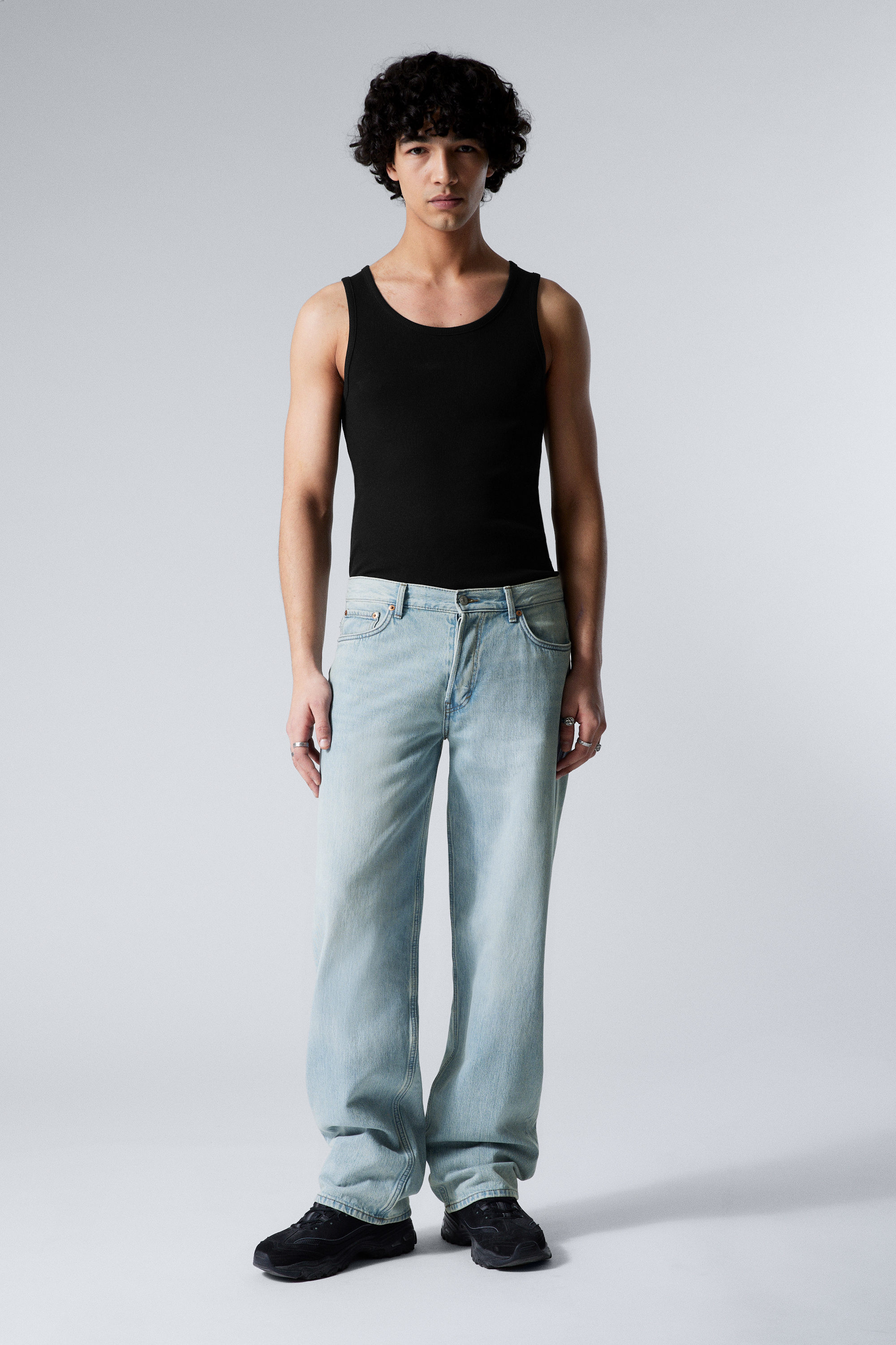 Aeon Blue - Light Blue - Sphere Low Rise Loose Straight Leg Jeans - 1