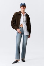 Dark Brown - Boxy Suede Zip Jacket - 4