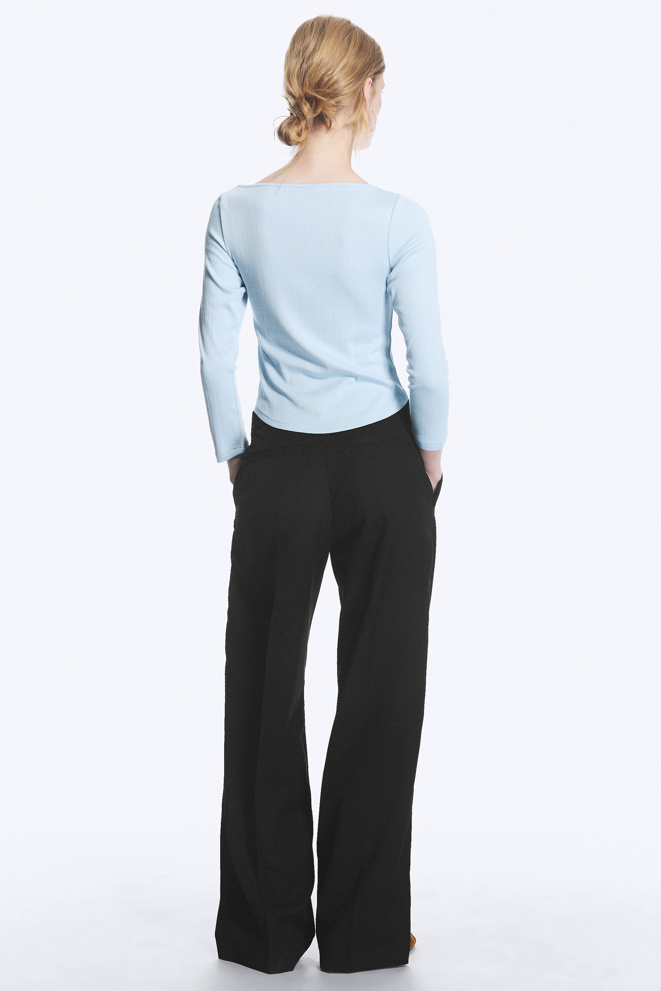 Black - Low Rise Suiting Trousers - 7