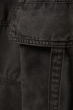 Gris foncé - Pantalon cargo en twill taille basse - 1