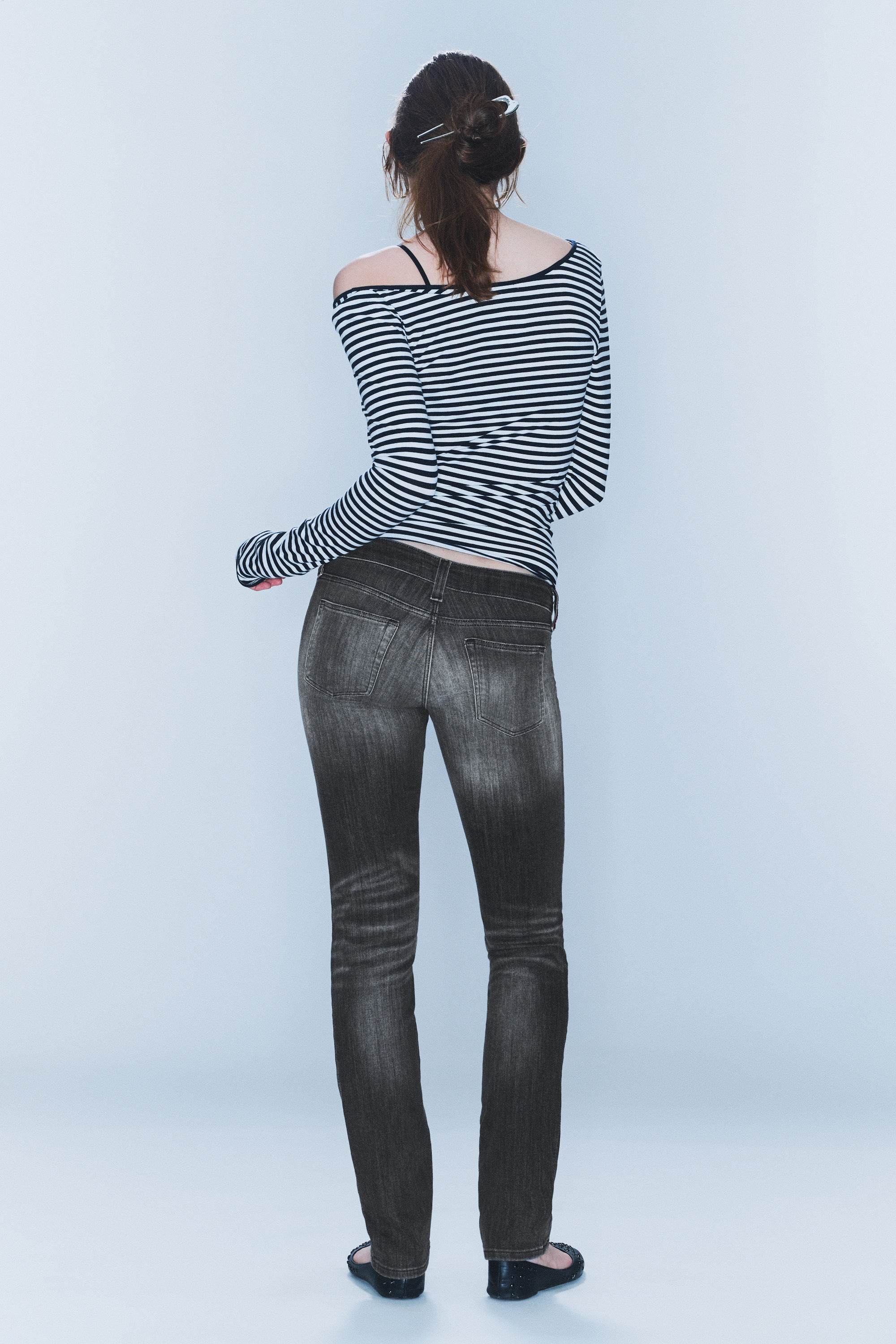 Swab Black - Sleezie Low Waist Skinny Straight Jeans - 3