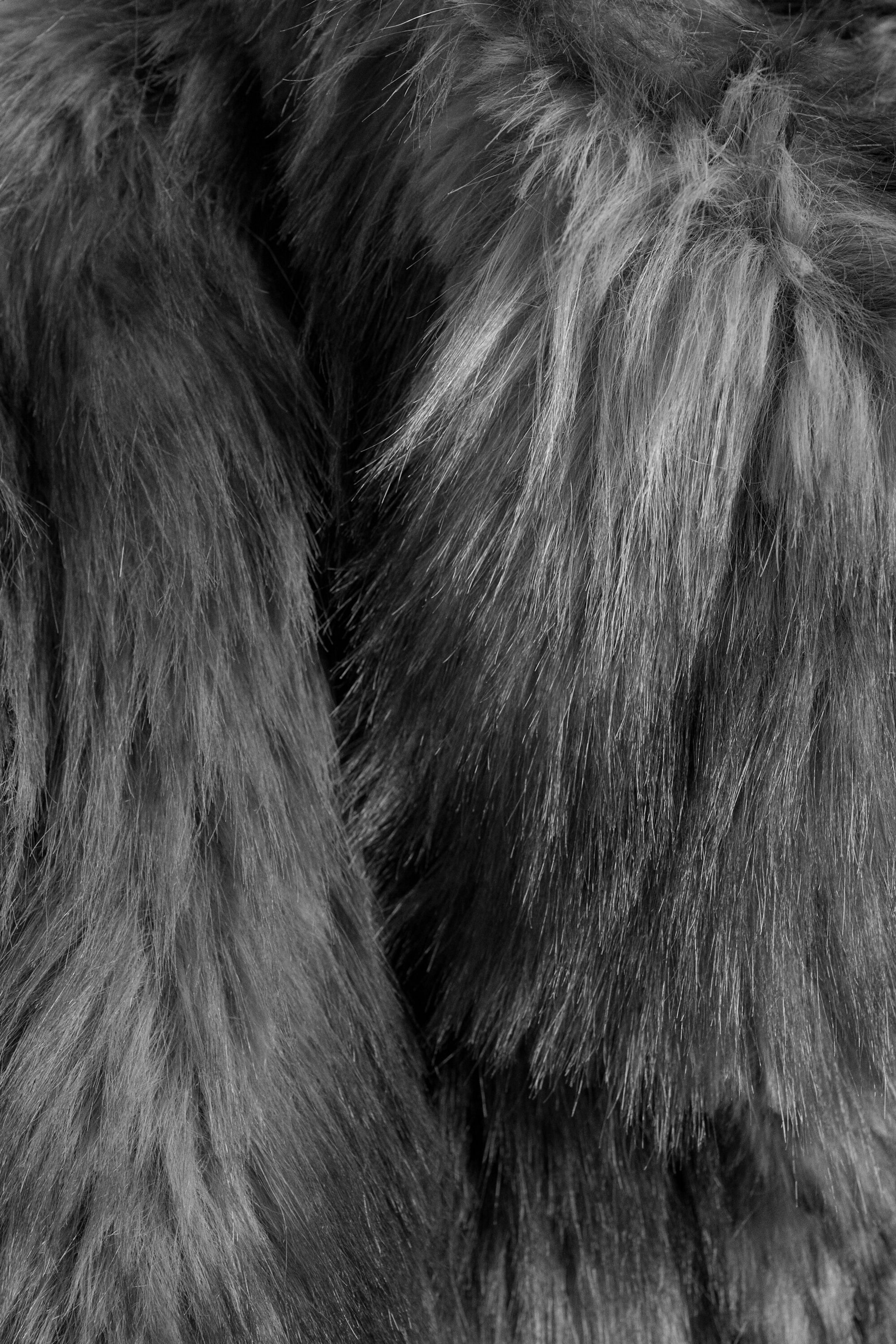 Dark Grey - Relaxed faux fur jacket - 5