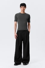 Black - Otis Loose Pleated Cotton Twill Chinos - 0