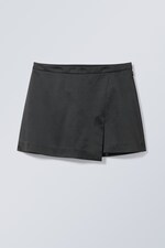 Black - Mel Satin Mini Skirt - 0