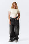 astro loose baggy leg jeans - Deep Night - Black | Weekday WW
