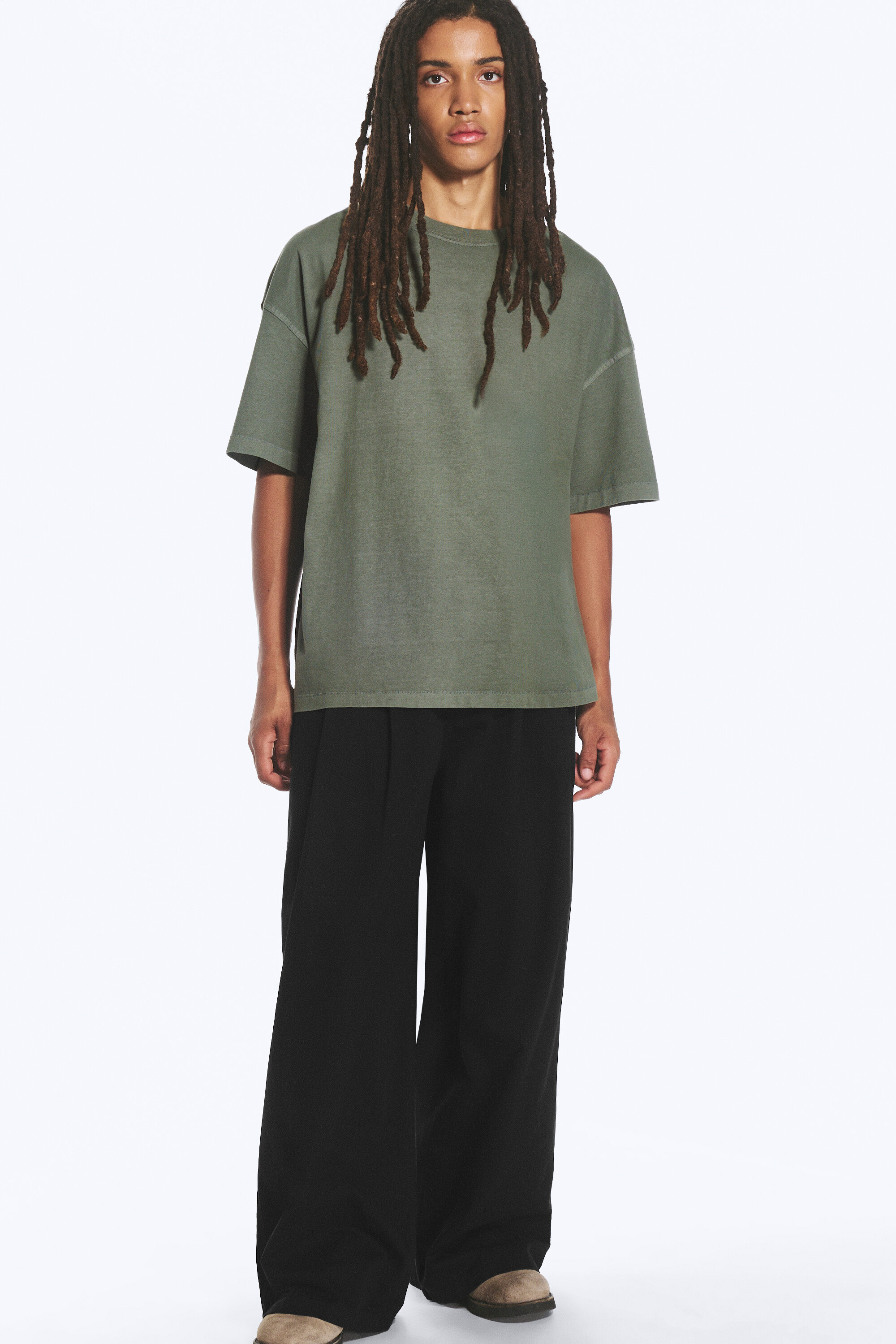 oversized boxy t-shirt - Light Dusty Khaki Green | Weekday WW