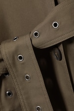 Dunkles Graubraun - Doppelreihiger Trenchcoat in Oversize-Fit - 36