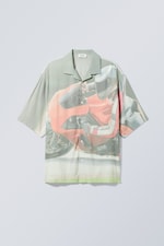 Biker - Oversized Printed Short Sleeve Shirt - 0
