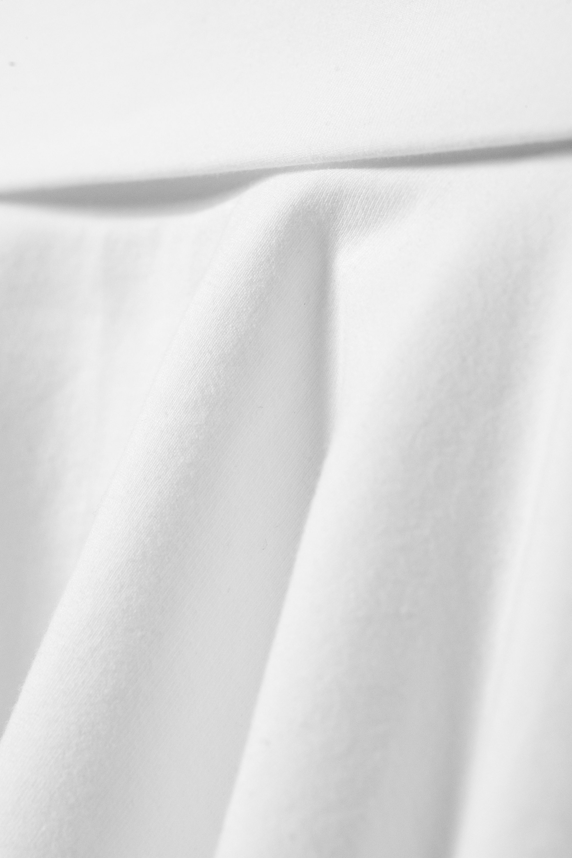 White - Wide Waist Cotton Mini Skirt - 4