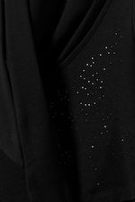 Black - Draped Rhinestone Waterfall Top - 5