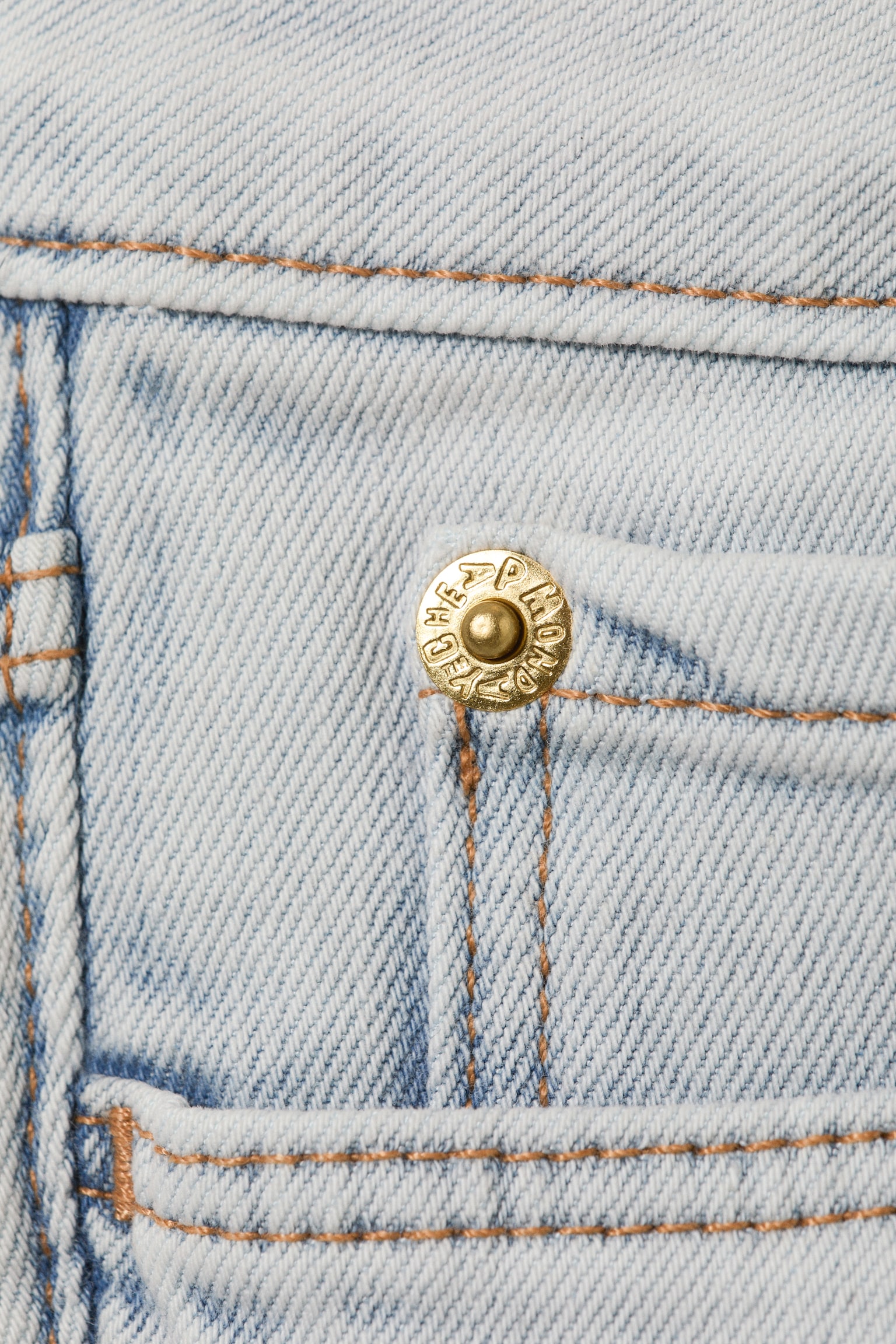 Mini shorts de denim de tiro bajo Booty Bei - Aventure Blue - Azul claro - 5