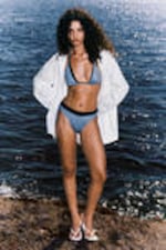 Schwarz & Blau gestreift - 2er-Pack Brazilian-Bikinihöschen - 0