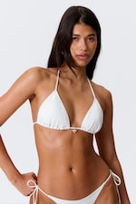 White - Shell Triangle Bikini Top - 0