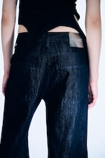 Blue Rinse - Dark Blue - LOW RISE LOOSE WRAP-AROUND JEANS - 3