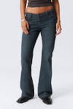 Lake Blue - Mellanblå - Nova Low Waist Slim Bootcut Leg Jeans - 1