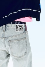 Light Blue - Anti Unisex Low Waist Regular Straight Jeans - 7