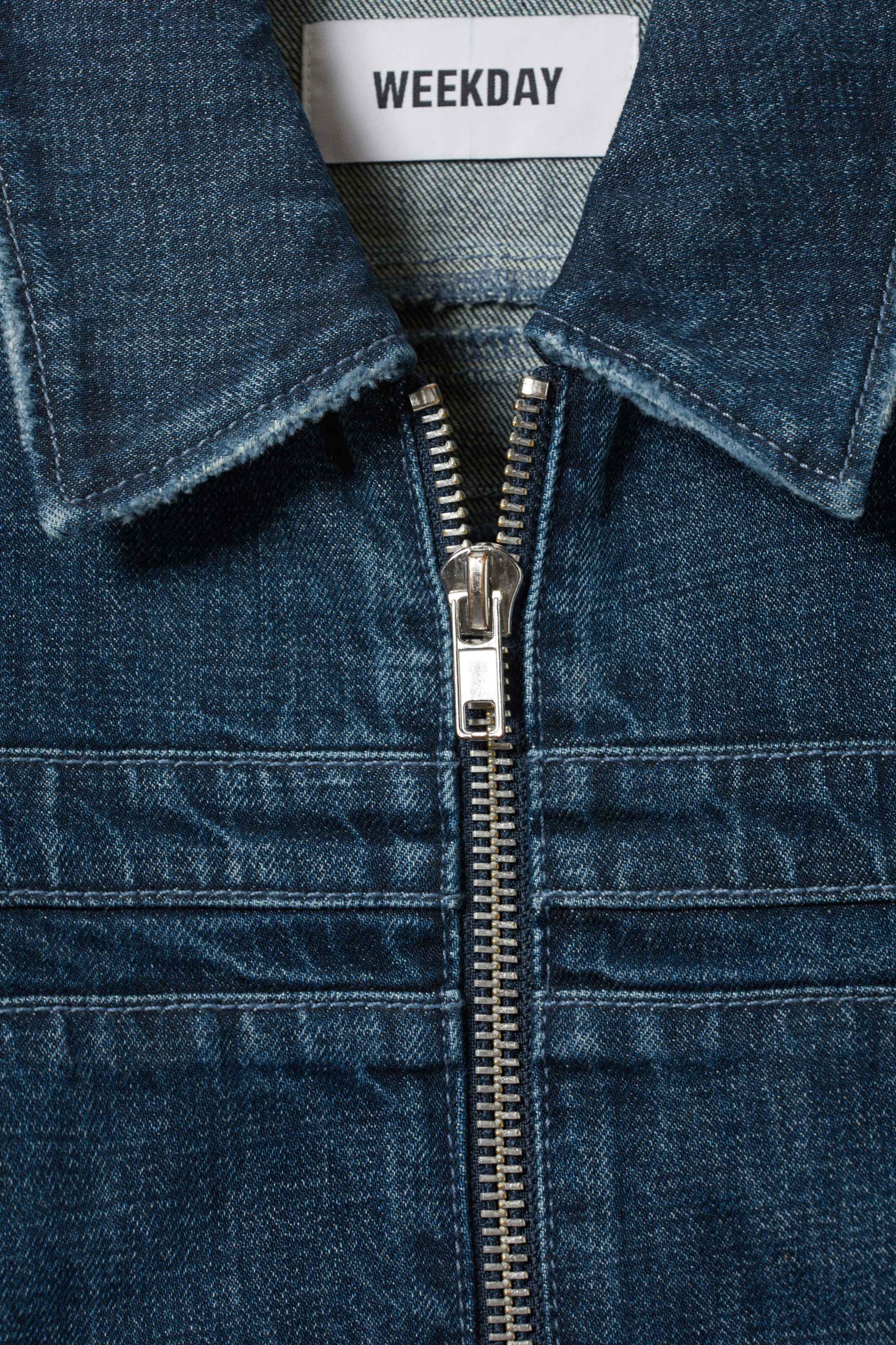 Saphirblau - Jeans-Bikerjacke - 1