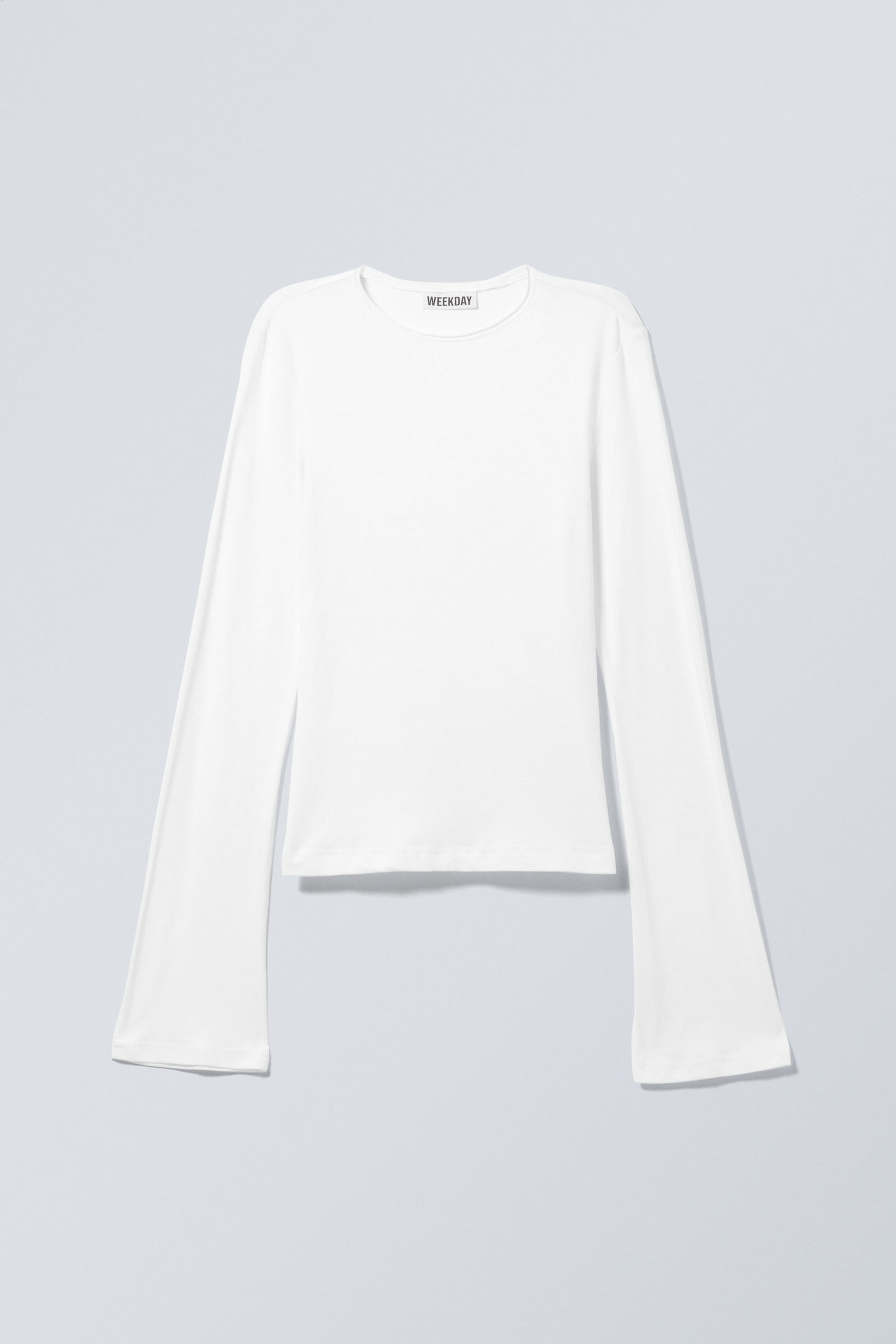 Weiß - Longsleeve aus Baumwolle - 1