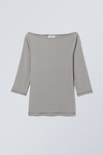 Steinbeige - Oberteil mit Dreiviertelarm Ciel - 0