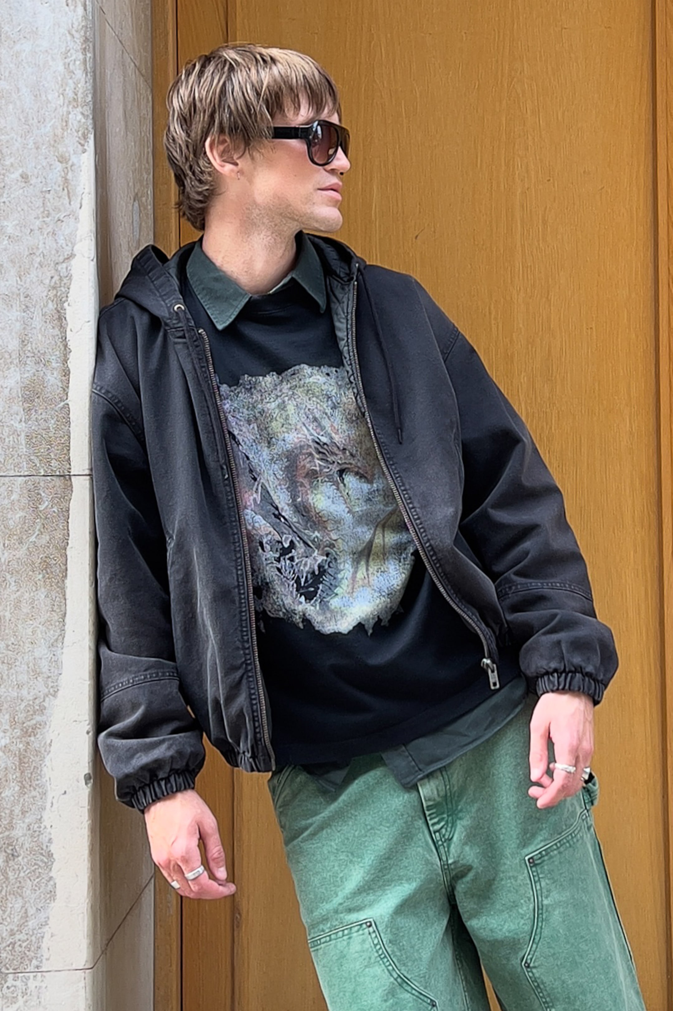 A model wearing clothing from the Weekday 2025 collection