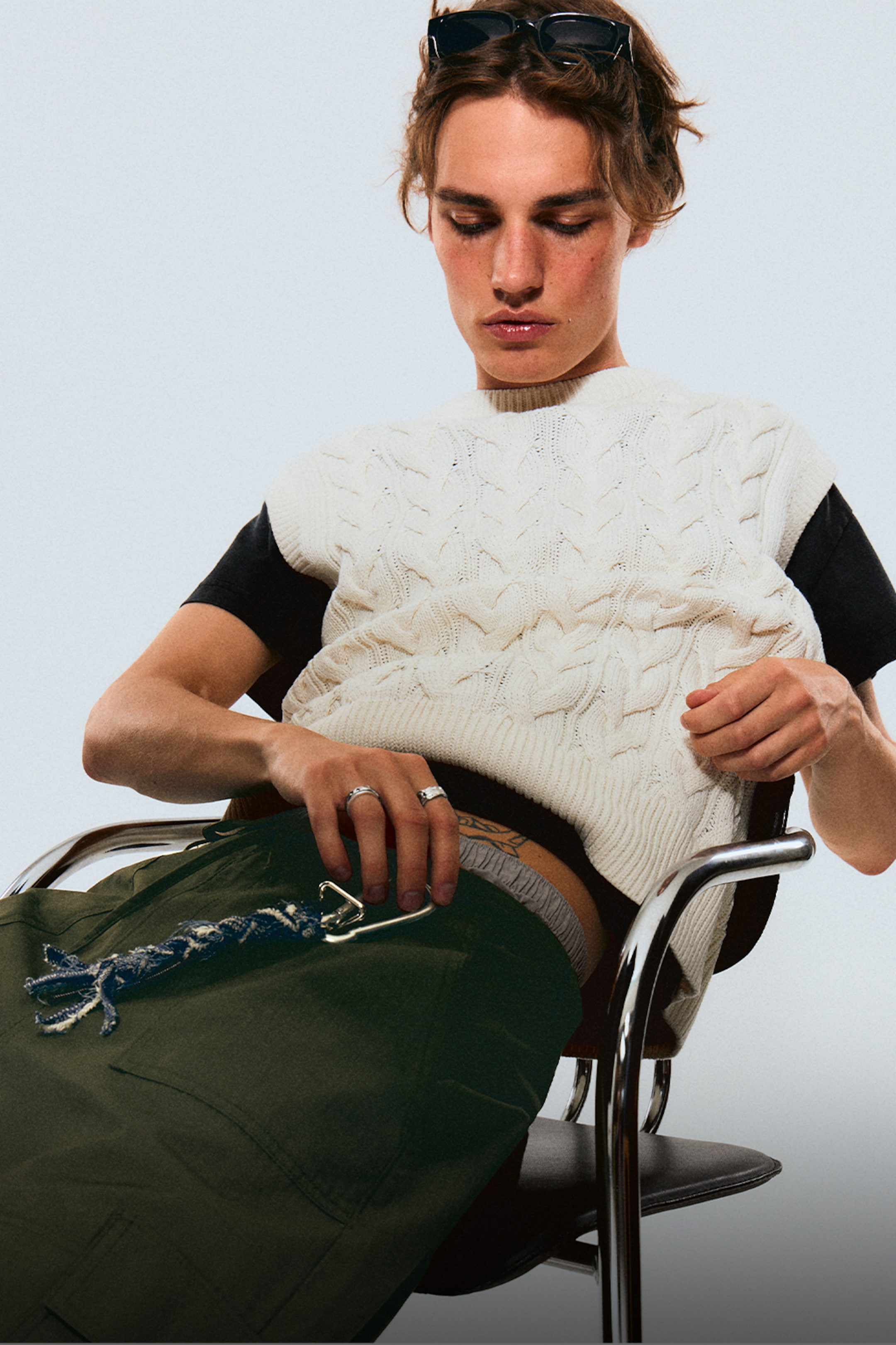 A model wearing clothing from the Weekday 2025 collection