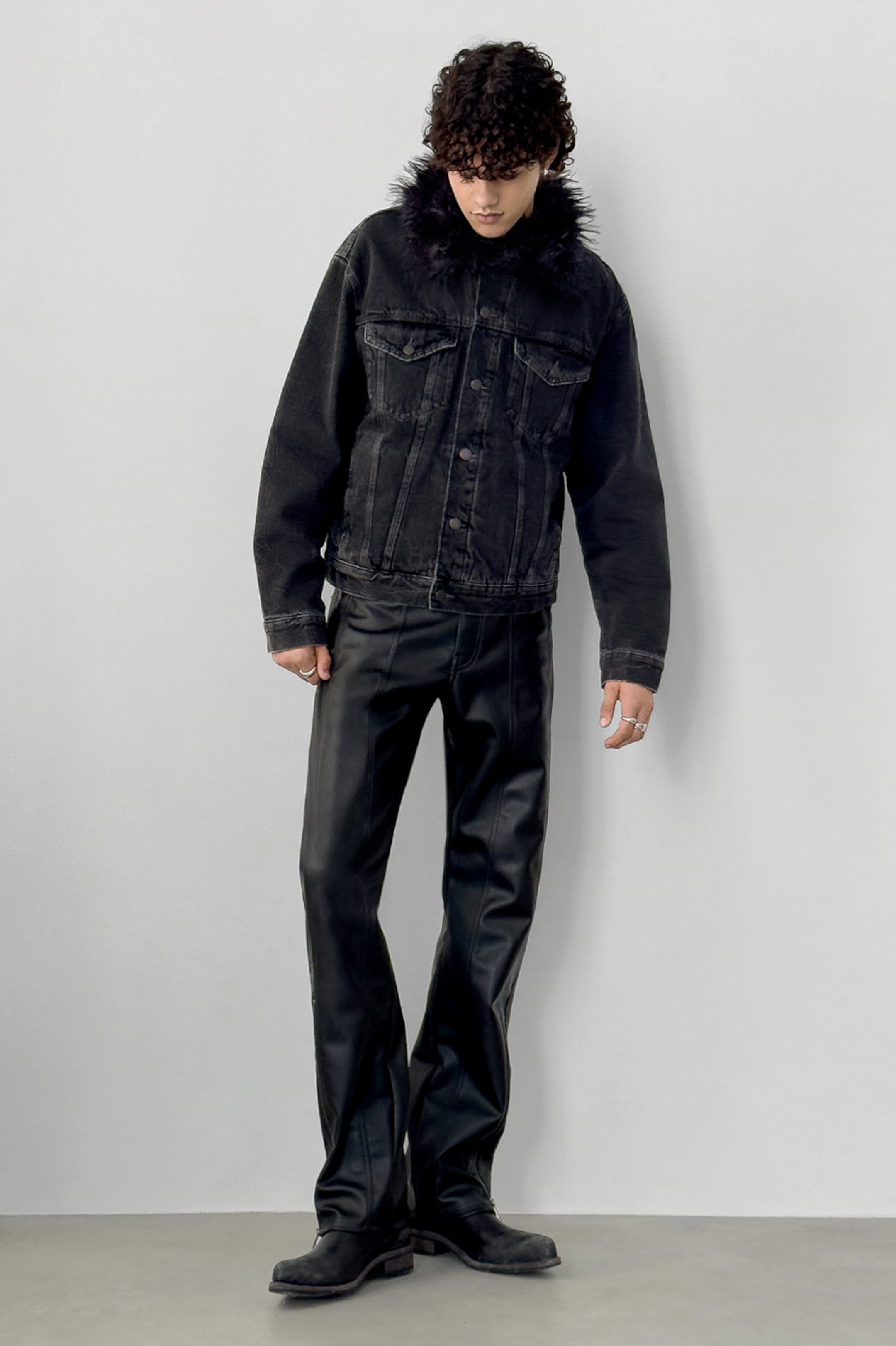 A model wearing clothing from the Weekday 2025 fall collection
