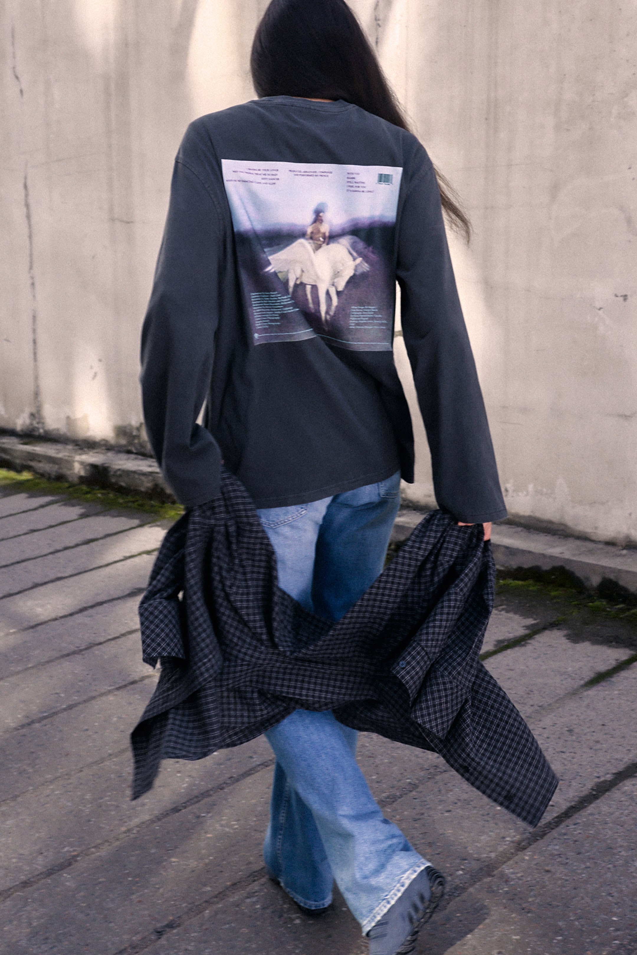 Dark Grey - Prince oversized long-sleeve tee