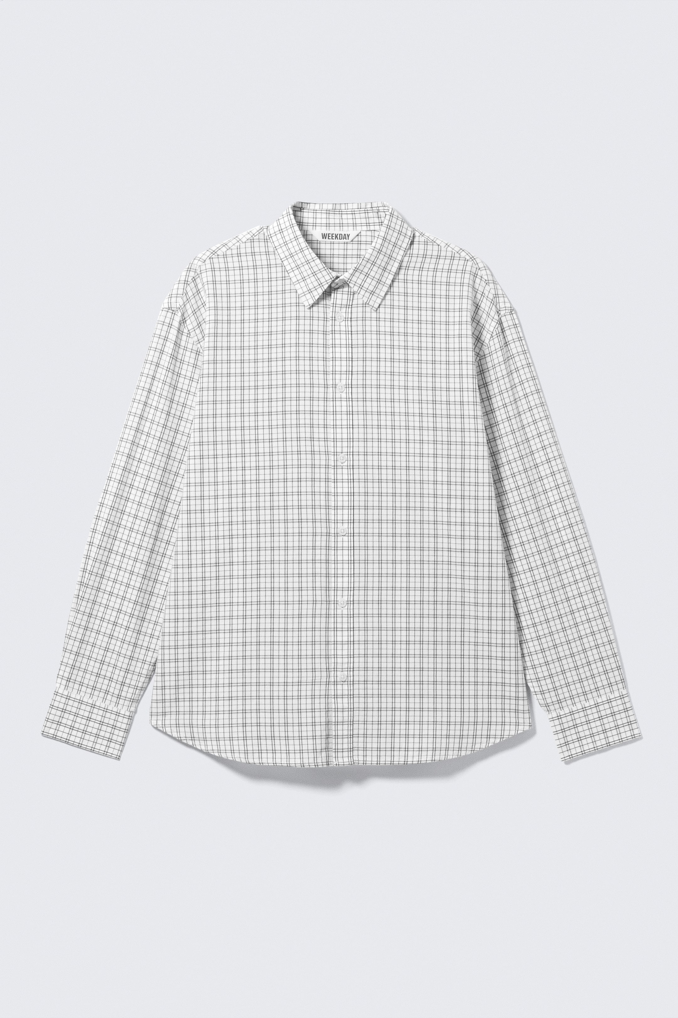 Checked White - Oversized Checked Shirt