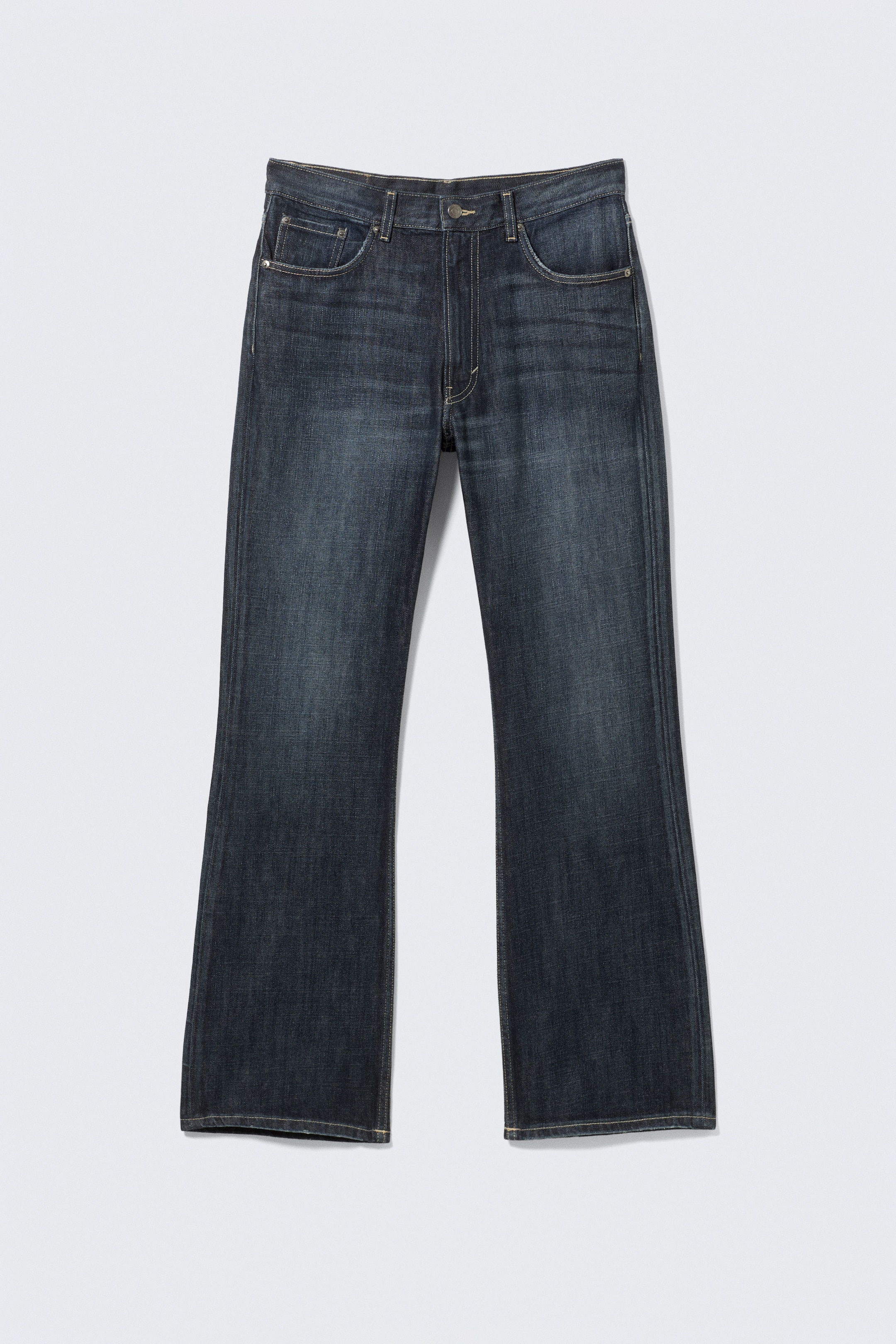 Deep Sea Blue - Dark Blue - Mercury Mid Rise Relaxed Bootcut Leg Jeans