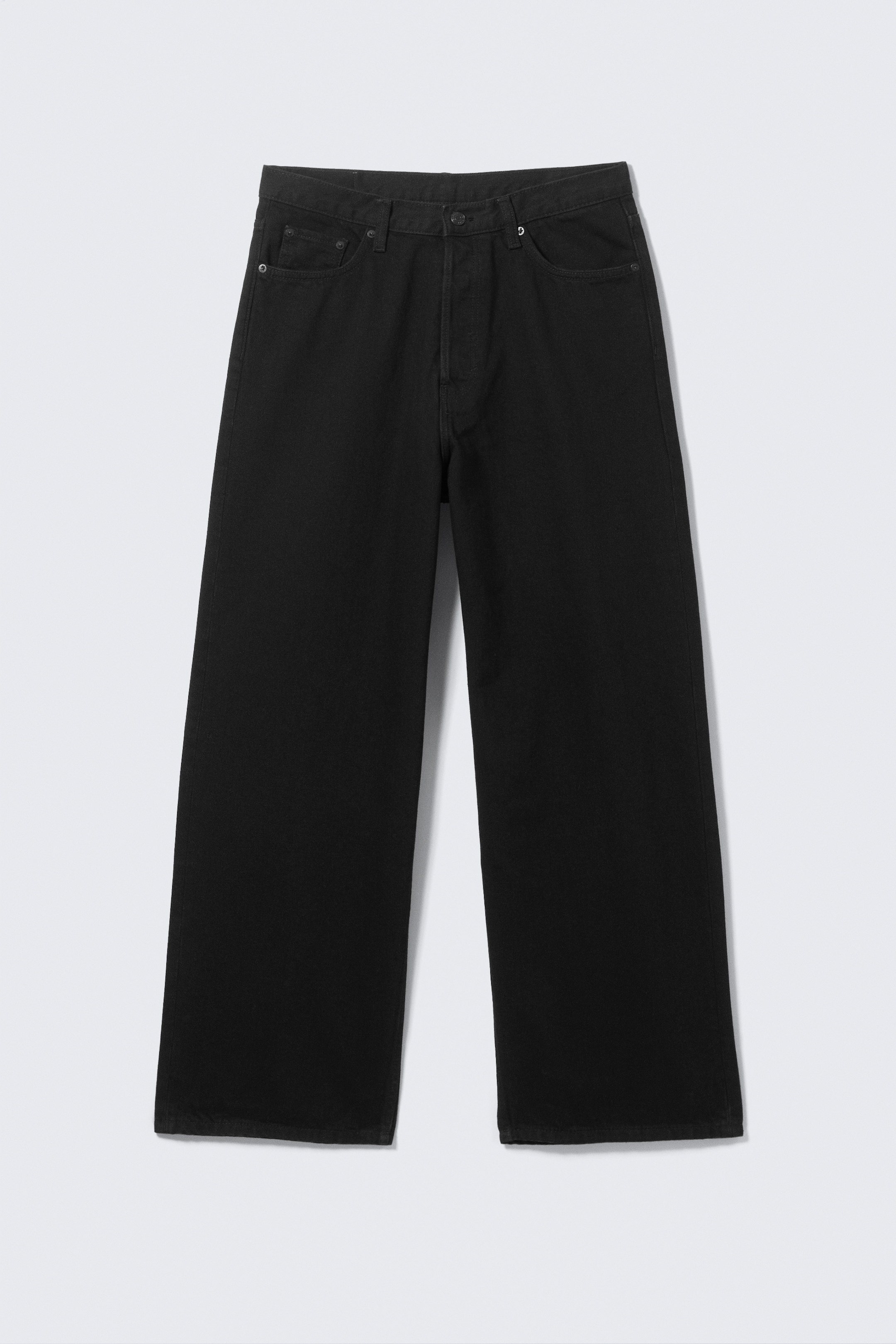 Black Rinse - Black - Astro Mid Rise Loose Baggy Leg Jeans