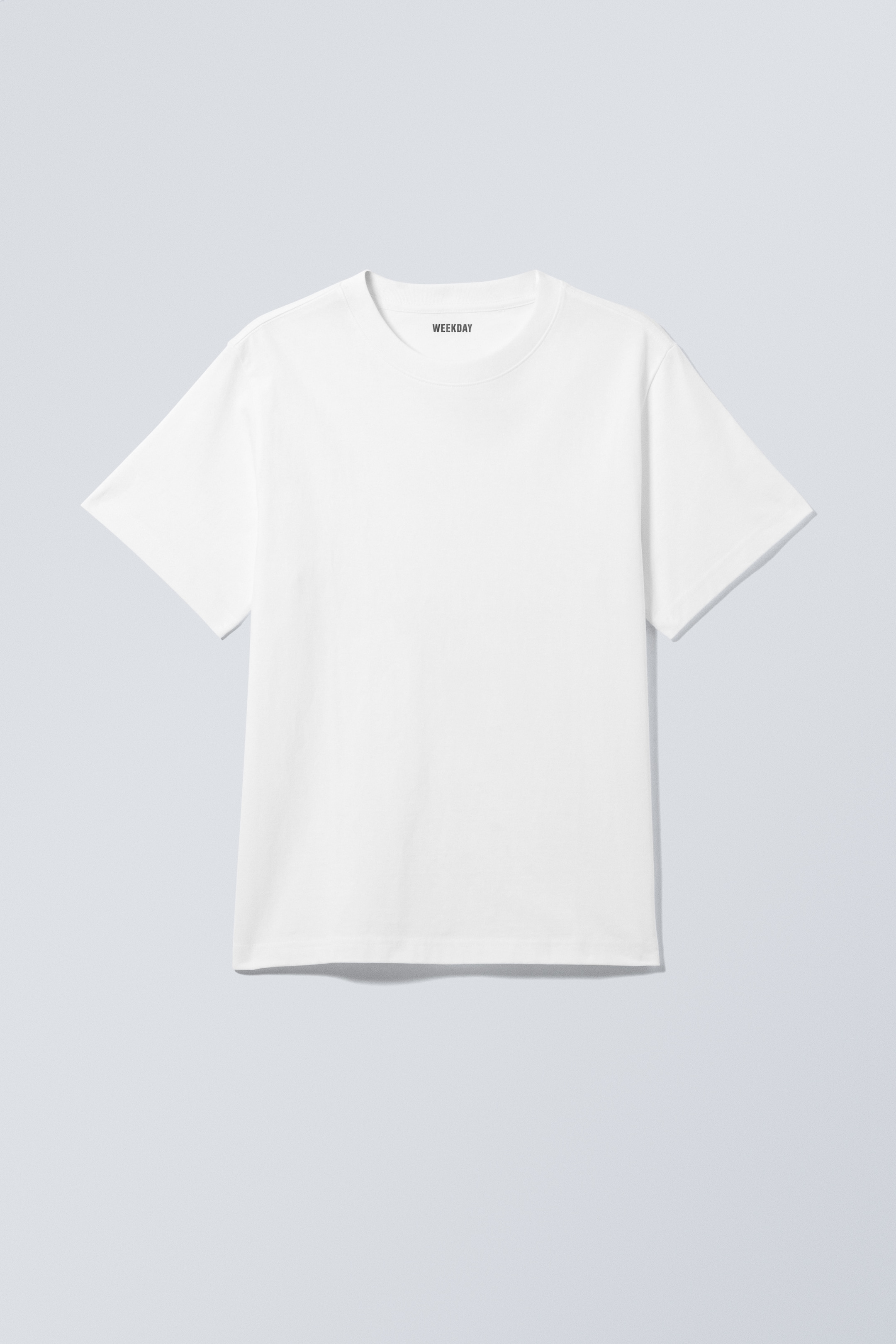 Wit - Zwaar boxy T-shirt met rechte pasvorm